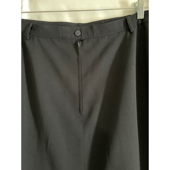 Escada Black Wool Gabardine Straight Skirt Germany Size 44/US 14 Classic Pockets - Picture 6 of 8